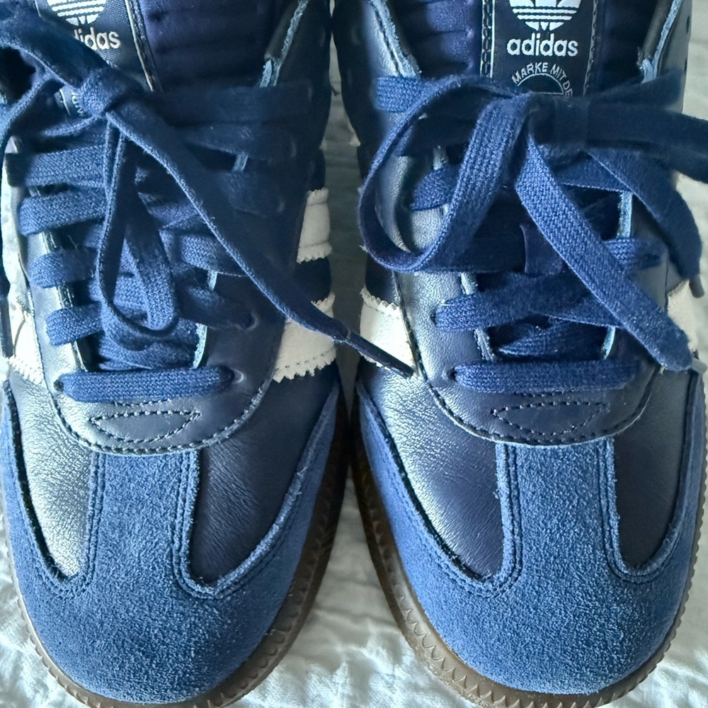 Adidas Samba Navy and White Sneakers - Picture 6 of 9